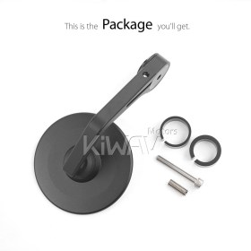 Colin black round bar end mirror for M8 threaded handlebars