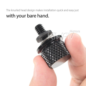 CNC billet anodized aluminum SAE 1/4"-20 seat bolt knurled knob compatible with Harley Davidson
