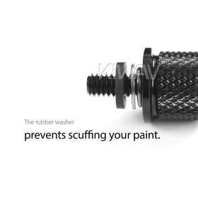 CNC billet anodized aluminum SAE 1/4"-20 seat bolt knurled knob compatible with Harley Davidson
