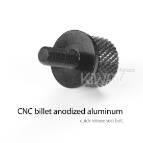 CNC billet anodized aluminum SAE 1/4"-20 seat bolt knurled knob compatible with Harley Davidson