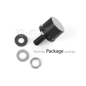 CNC billet anodized aluminum SAE 1/4"-20 seat bolt knurled knob compatible with Harley Davidson
