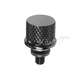 CNC billet anodized aluminum SAE 1/4"-20 seat bolt knurled knob compatible with Harley Davidson