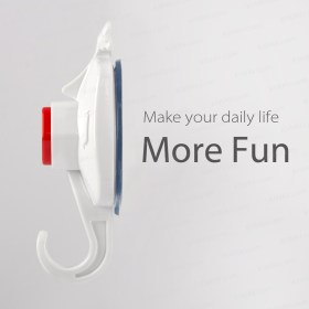Scooter suction cup hook white with red button