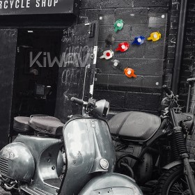 Scooter suction cup hook white with red button