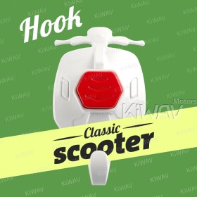 Scooter suction cup hook white with red button