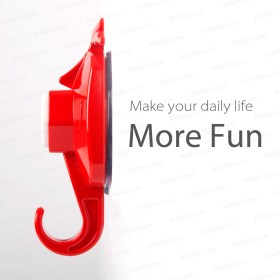 Scooter suction cup hook red with white button