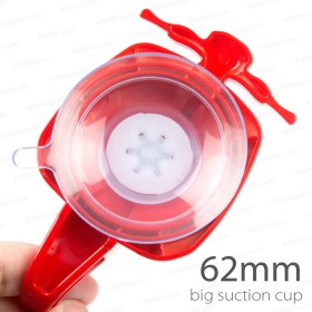 Scooter suction cup hook red with white button