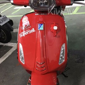 Scooter suction cup hook red with white button