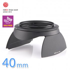 Hoocap black lens cap + hood 2in1 for filter size 40mm