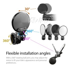 Orbix black motorcycle bar end mirrors a pair for 7/8 inch hollow end handlebars