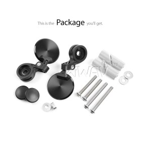 Orbix black motorcycle bar end mirrors a pair for M6 threaded handlebars
