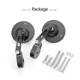 Orbii black bar end mirrors a pair compatible with Triumph air-cooled models