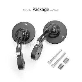 Orbii black bar end mirrors a pair compatible with BMW M12 threaded handlebar