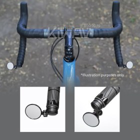 Orbix black bar end mirrors for most road bicycles, mountain bikes, BMX with hollow bar end a pair