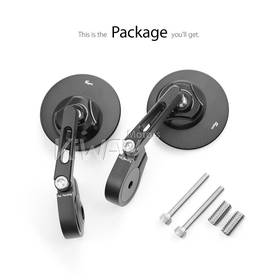 Orbii black bar end mirrors a pair compatible with BMW M10 threaded handlebar