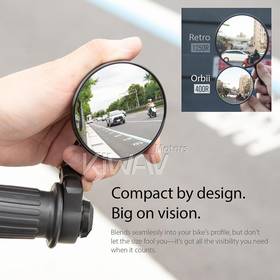 Orbii black bar end mirrors a pair compatible with Moto Guzzi motorcycles