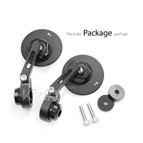 Orbii black bar end mirrors a pair compatible with Moto Guzzi motorcycles