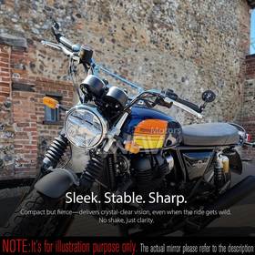 Orbii black bar end mirrors a pair compatible with Royal Enfield Interceptor 650