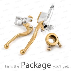 Vintage hand control gold&silver w/ throttle clamp for 1 inch bar