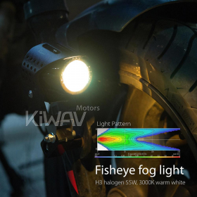 motorcycle fish-eye round 12V 55W fog light with a bracket