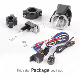motorcycle 2.75 Inch 12V 55W round driving light black with wiring kits and a bracket
