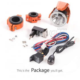 motorcycle 2.75 Inch 12V 55W round driving light orange with wiring kits and a bracket