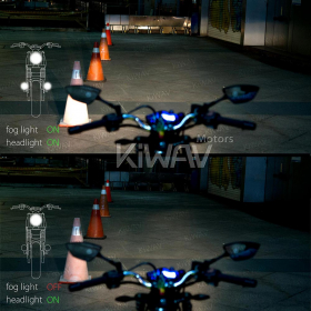 motorcycle 1.9 Inch 12V 55W round projector fog lights with wiring kits and brackets