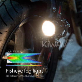 motorcycle 1.9 Inch 12V 55W round projector fog lights with wiring kits and brackets
