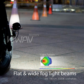 motorcycle 3 Inch 8W round LED fog light with a bracket and wiring kits