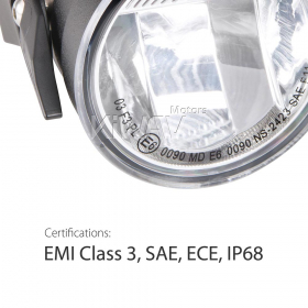 motorcycle 3 Inch 8W round LED fog light with a bracket and wiring kits