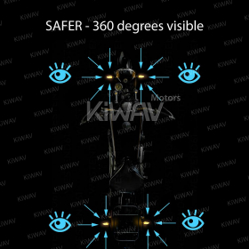 バイク用LEDウインカー　クリア・ビズブル360　透明燈体　ECE認証　4個セット