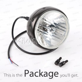5-3/4 inch SAE headlight black side mount