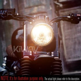 バイク用ヘッドライトアセンブリ　5-3/4インチ　ECE認証　クロム　サイドマウント　左ハンドル/右側通行