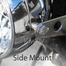 バイク用ヘッドライトアセンブリ　5-3/4インチ　ECE認証　クロム　サイドマウント　左ハンドル/右側通行