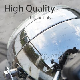バイク用ヘッドライトアセンブリ　5-3/4インチ　ECE認証　クロム　サイドマウント　左ハンドル/右側通行