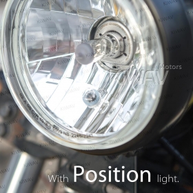 5-3/4 inch H4 60/55W ECE headlight black bottom mount