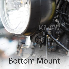 バイク用ヘッドライトアセンブリ　5-3/4インチ　ECE認証　黒　ボトムマウント　左ハンドル/右側通行