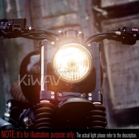 バイク用ヘッドライトアセンブリ　5-3/4インチ　ECE認証　クロム　ボトムマウント　左ハンドル/右側通行