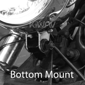 バイク用ヘッドライトアセンブリ　5-3/4インチ　ECE認証　クロム　ボトムマウント　左ハンドル/右側通行
