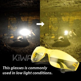 Contemporary safety glasses VA780 black frame yellow lens 10 pcs VAWiK