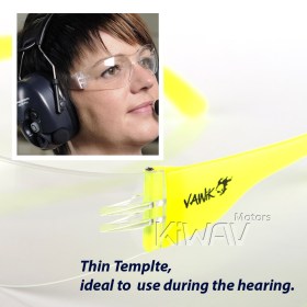 Contemporary safety glasses VA780 neon yellow frame clear lens 10 pcs VAWiK