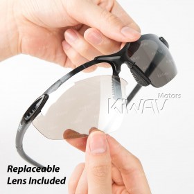 Sports indoor/outdoor safety glasses VA830 black frame replaceable lens 10 pcs VAWiK