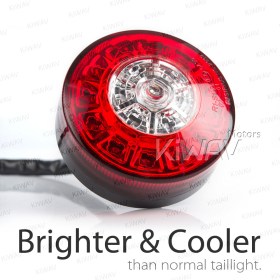 LED round tail light with silver mounting bracket