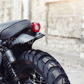 LED round tail light with black mounting bracket & caps