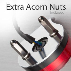 LED round tail light with silver mounting bracket & caps