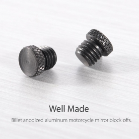 knurled aluminum mirror hole block-offs small size