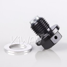 Neodymium magnet oil drain plug black M14*P1.50 compatible with HONDA