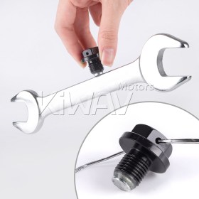 Neodymium magnet oil drain plug black M14*P1.50 compatible with HONDA