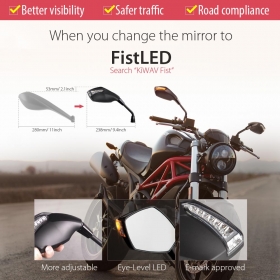 OEM replacement mirror FD-264-2 compatible with Ducati Monster 696 08' black 1 piece LH