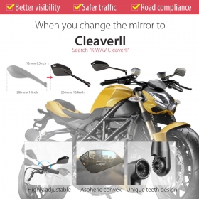 OEM replacement mirror FD-264-2 compatible with Ducati Monster 696 08' black 1 piece LH
